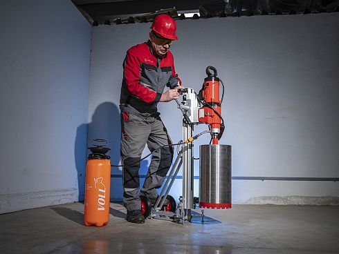Комплект для алмазного сверления VOLL INDUSTRIAL V-Kit 250 , применение